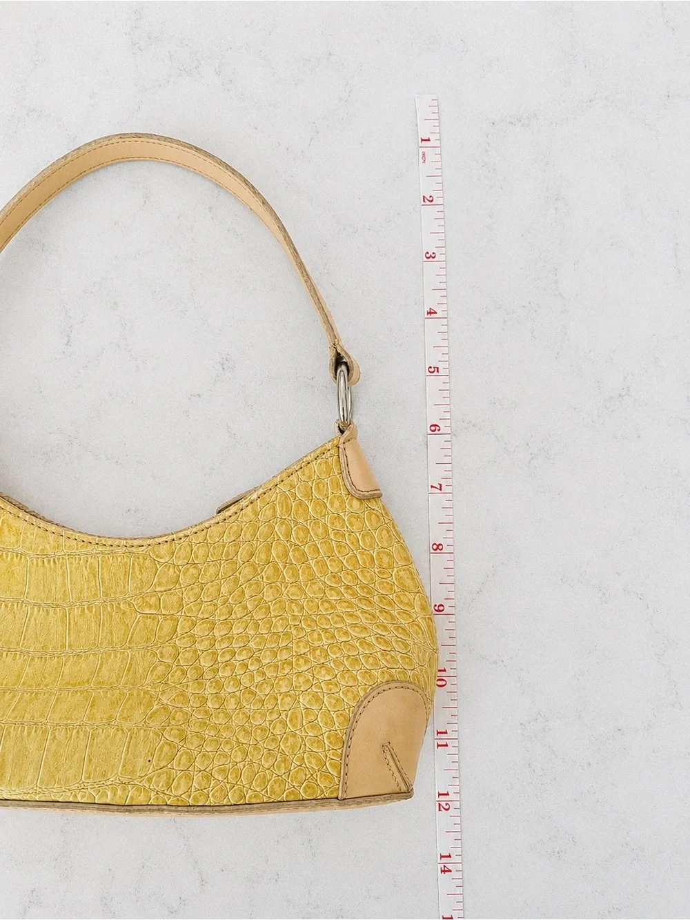 Yellow Croc-Embossed Shoulder Bag -BCBgirl